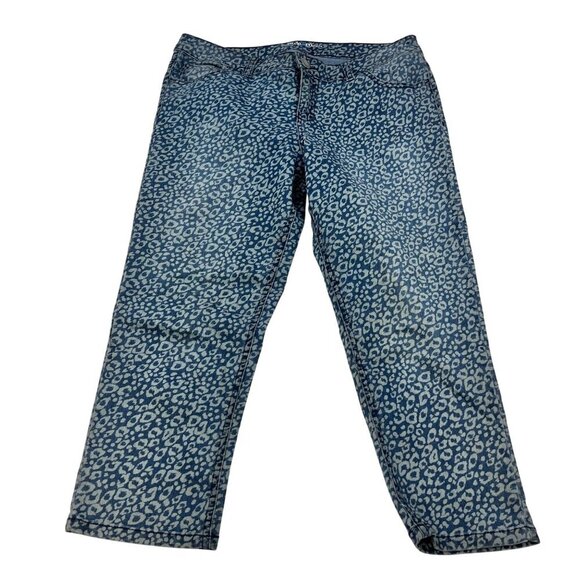 Style & Co. Denim - Style & Co Women’s Cheetah Print Cropped Jeans Blue/Gray Size 12 Petite